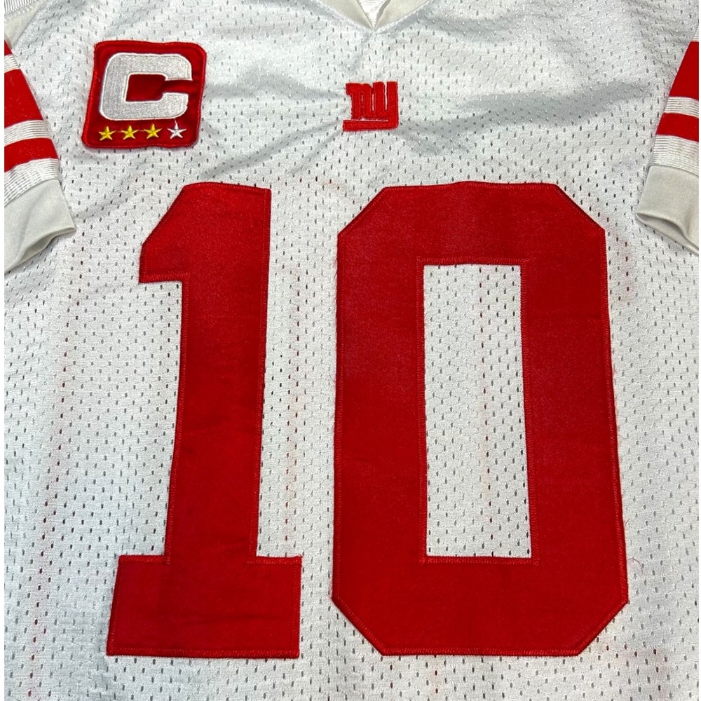 VTG Reebok Eli Manning New York Giants NFL Jersey Men 52 XL White Captain Patch - Picture 7 of 9